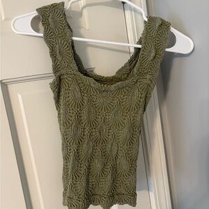 Free people Green Textured Women's Top
